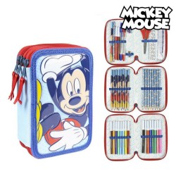 Pochette à crayons triple Giotto Mickey Mouse (43 pcs) Bleu