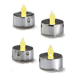 LED Candle Silver Plastic 4 x 17 x 13,5 cm