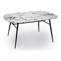 Tisch Schwarz Metall Weiß Melamine (90 x 76,5 x 160 cm)