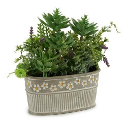 Decorative Plant Grey Green Cement Plastic