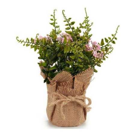 Decorative Plant Purple Lilac Cork Green Yellow Plastic Raffia 13 x 26 x 13 cm