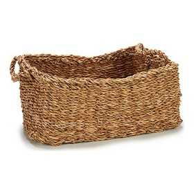 Set of Baskets 3 Pieces With handles Brown 10 L 7 L 18 L