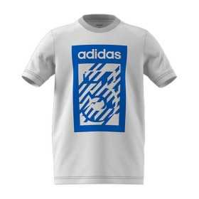 Barn T-shirt med kortärm Adidas G Bold Crew Vit