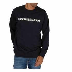 Sweat sans capuche homme Calvin Klein CORE LOGO INTITUTIONAL J30 Marin