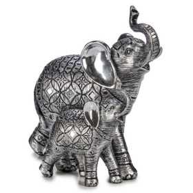 Deko-Figur Elefant Silberfarben 21,5 x 20,5 x 11 cm
