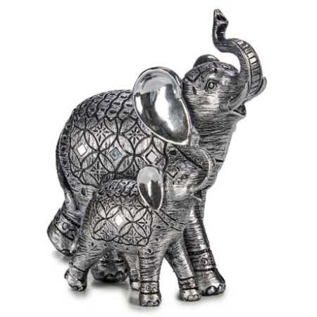 Prydnadsfigur Elefant Silvrig 21,5 x 20,5 x 11 cm