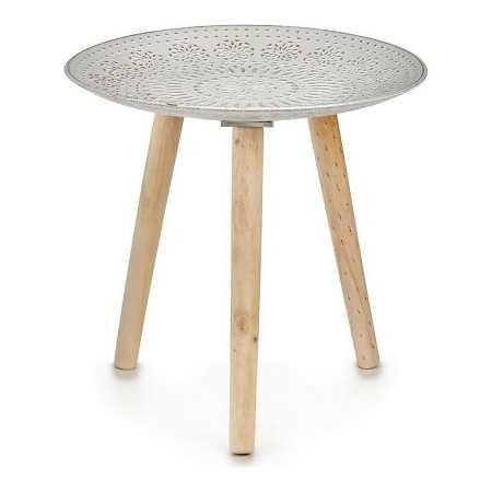 Side table Mandala 40 x 39 x 40 cm Wood Brown White