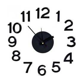 Horloge Murale Autocollant Noir ABS Ø 35 cm