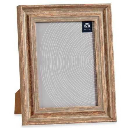 Photo frame Copper 21 x 2 x 26 cm Crystal Wood Brown Plastic