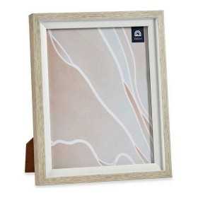 Cadre photo Marron Blanc 24 x 2 x 29 cm Verre Beige Plastique