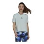 Short-sleeve Sports T-shirt Adidas Aeroready You for You Light Cyan