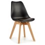 Dining Chair Black Light brown Wood Plastic (48 x 80 x 60 cm)