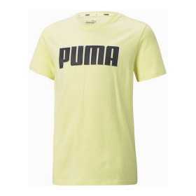 Child's Short Sleeve T-Shirt Puma Alpha Graphic Yellow