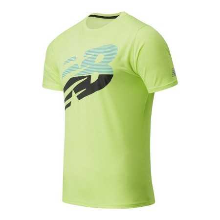 Men’s Short Sleeve T-Shirt New Balance Trainning Lime green