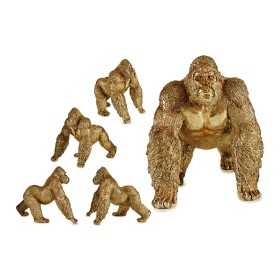 Figurine Décorative Gorille Doré Résine (30 x 35 x 44 cm)
