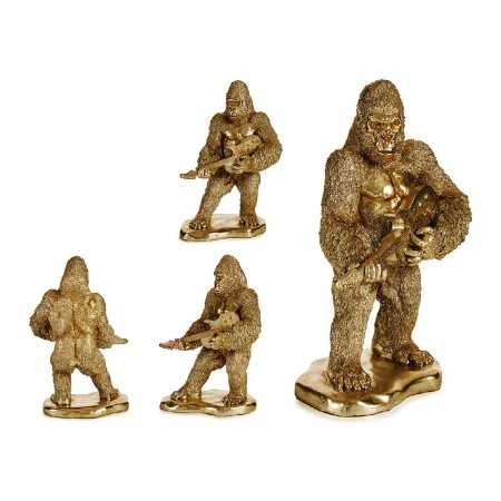 Deko-Figur Gorilla Gitarre Gold 16 x 39 x 27 cm