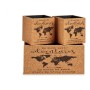 Set of decorative boxes Brown World Map 3 Pieces Cork MDF Wood
