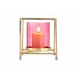 Kerzenschale karriert Rosa Gold 11,5 x 12,6 x 11,5 cm Metall Glas