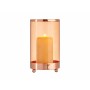 Kerzenschale Kupfer Bernstein Zylinder Metall Glas (9,7 x 16,5 x 9,7 cm)