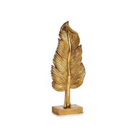 Decorative Figure Feather 8 x 43,5 x 12 cm Golden Resin