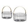 Basket Circular Black Golden Metal (2 pcs)