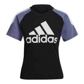 Damen Kurzarm-T-Shirt Adidas Sportswear Colorblock Schwarz