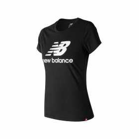 Damen Kurzarm-T-Shirt New Balance WT91546 Schwarz Baumwolle