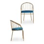 Chair Blue Golden Bars Polyester Iron (51 x 81 x 52 cm)