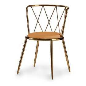 Chair Golden Metal Rhombus Mustard (50,5 x 73 x 51 cm)