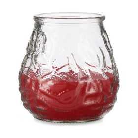 Kerze Geranie Rot Durchsichtig Glas Parafin 9 x 9,5 x 9 cm