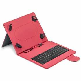 Fodral för iPad + Tangentbord Maillon Technologique MTKEYUSBRED 9.7"-10.2" Röd