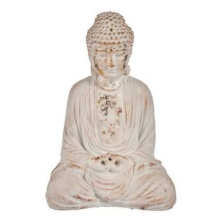 Decorative Garden Figure Buddha 22,5 x 40,5 x 27 cm Golden White Polyresin