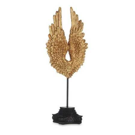 Decorative Figure Angel Wings Golden Black 10 x 43 x 17,5 cm
