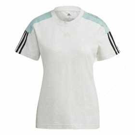 T-shirt med kortärm Adidas Logo Colorblock Beige