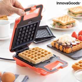 2-i-1 Våfflo- och smörgåsmaskin med recept InnovaGoods Wafflicher (Renoverade A)