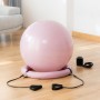 Yoga-Ball mit Stabilitätsring und Widerstandsbändern AshtanBall InnovaGoods Rosa (Restauriert B)