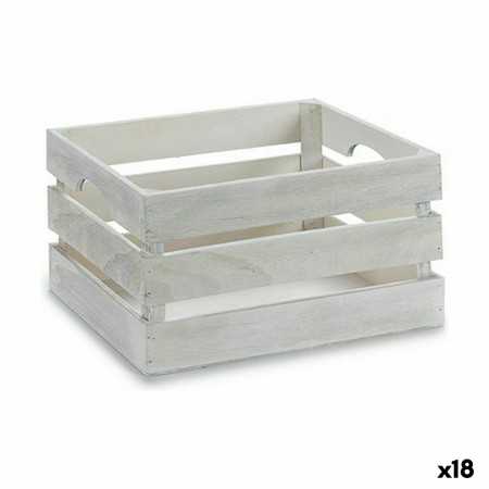 Boîte Décorative Blanc Bois 31 x 16 x 21 cm (18 Unités)