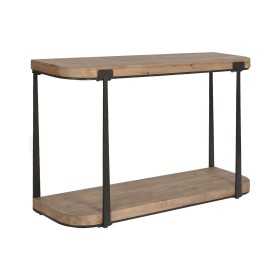 Side table Home ESPRIT Brown Black Metal Fir 120 x 35 x 75 cm