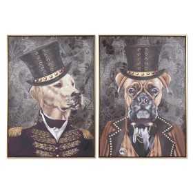 Painting Home ESPRIT Dog 70 x 3,5 x 100 cm (2 Units)