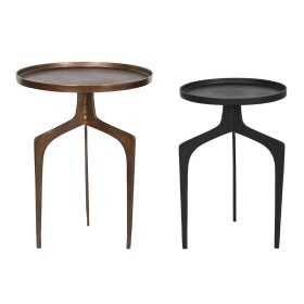 Set of 2 tables Home ESPRIT Black Golden Aluminium 51 x 51 x 67 cm