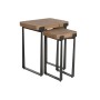 Jeu de 2 tables Home ESPRIT Marron Noir Fer Sapin 50 x 38 x 62 cm