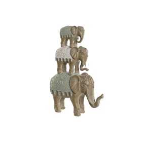 Prydnadsfigur Home ESPRIT Vit Elefant Kolonial 24,5 x 9,5 x 35 cm