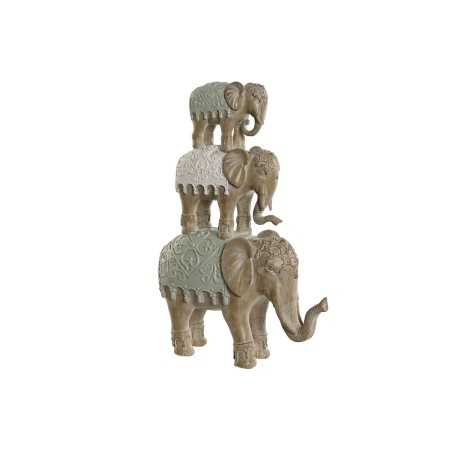 Deko-Figur Home ESPRIT Weiß Elefant Kolonial 24,5 x 9,5 x 35 cm
