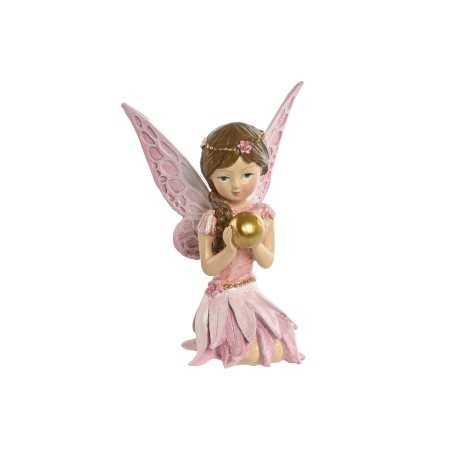 Deko-Figur Home ESPRIT Rosa Fee 7,5 x 6,5 x 11 cm