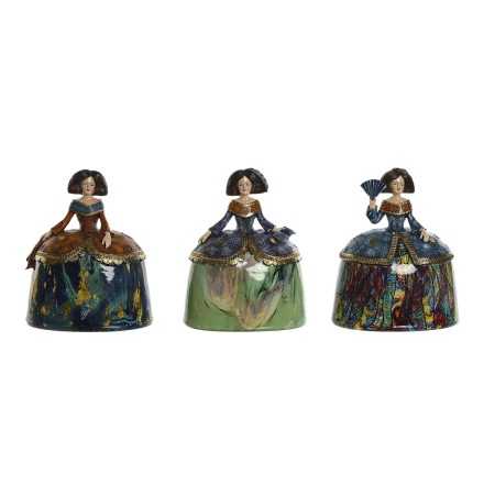 Figurine Décorative Home ESPRIT Multicouleur Romantique 21,5 x 15,5 x 25,5 cm (3 Unités)