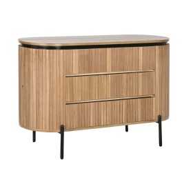 Chest of drawers Home ESPRIT Black Natural Metal Paolownia wood 110 x 39 x 72 cm