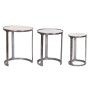 Set mit 3 Tischen Home ESPRIT Weiß Silberfarben Aluminium Marmor 45 x 45 x 56 cm