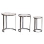 Set of 3 tables Home ESPRIT White Silver Aluminium Marble 45 x 45 x 56 cm