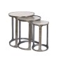 Jeu de 3 tables Home ESPRIT Blanc Argenté Aluminium Marbre 45 x 45 x 56 cm