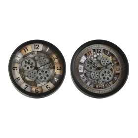 Horloge Murale Home ESPRIT Multicouleur Métal Verre 33,5 x 8,5 x 33,5 cm (2 Unités)